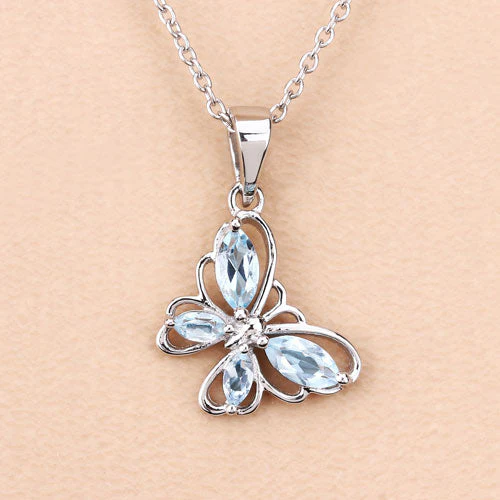 0.78 Carat Genuine Blue Topaz .925 Sterling Silver Pendant - Image 9