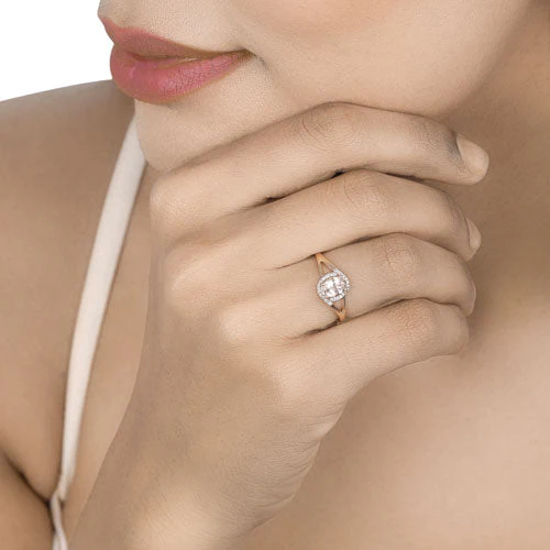 0.78 Carat Genuine Morganite and White Diamond 14K Rose Gold Ring - Image 14