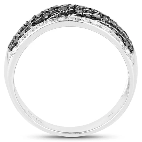 0.79 Carat Genuine Black Diamond .925 Sterling Silver Ring - Image 5