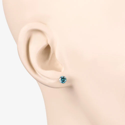 0.81 Carat Genuine Blue Diamond 14K White Gold Earrings - Image 5
