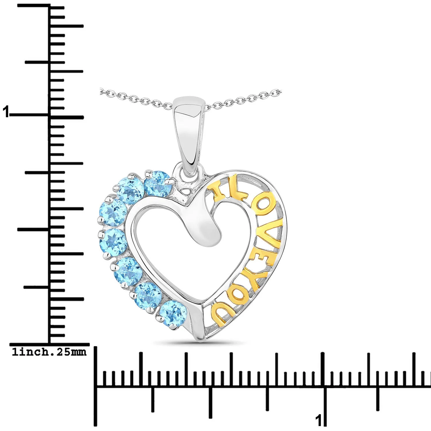 0.84 Carat Genuine Swiss Blue Topaz .925 Sterling Silver Pendant - Image 3