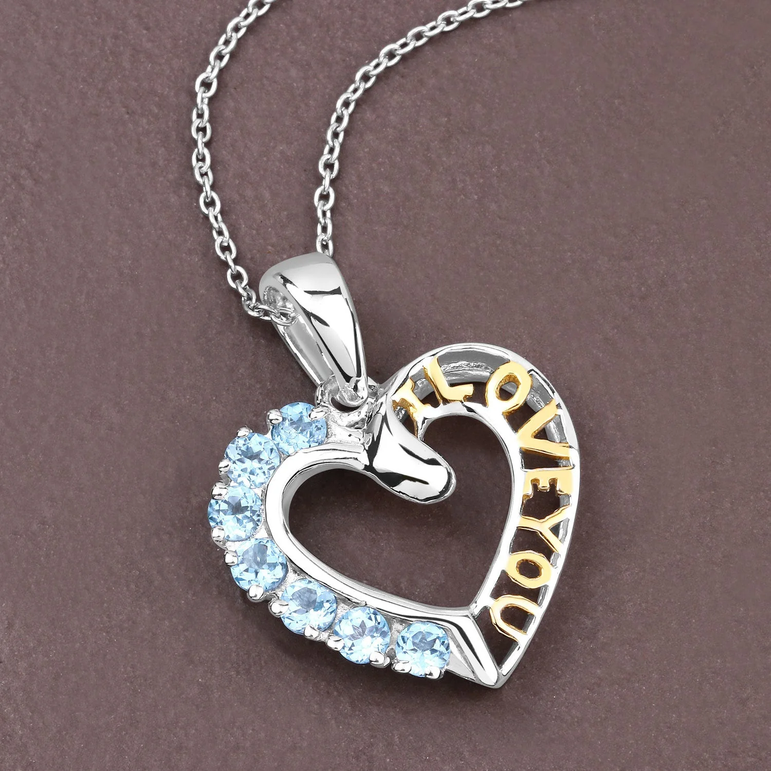 0.84 Carat Genuine Swiss Blue Topaz .925 Sterling Silver Pendant - Image 4