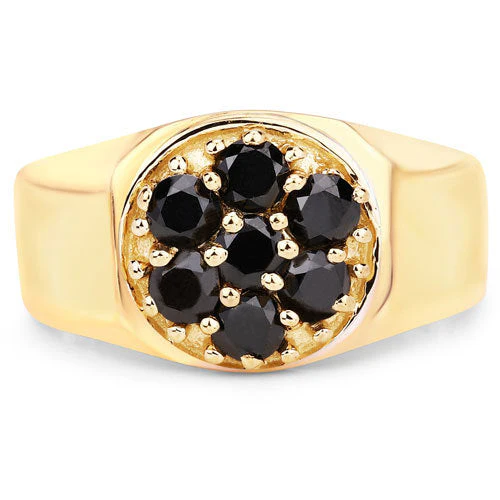 0.91 Carat Genuine Black Diamond .925 Sterling Silver Ring - Image 3