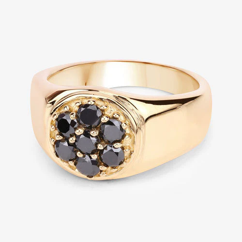 0.91 Carat Genuine Black Diamond .925 Sterling Silver Ring - Image 4