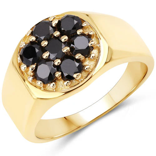 0.91 Carat Genuine Black Diamond .925 Sterling Silver Ring - Image 5