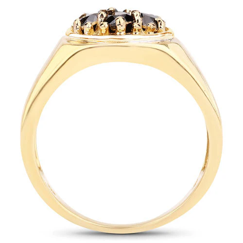 0.91 Carat Genuine Black Diamond .925 Sterling Silver Ring - Image 6