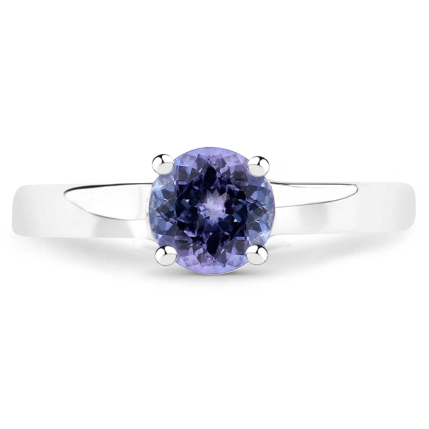 0.95 Carat Genuine Tanzanite .925 Sterling Silver Ring - Image 3