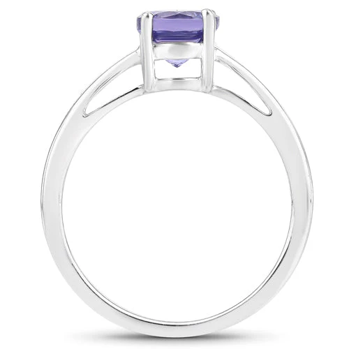 0.95 Carat Genuine Tanzanite .925 Sterling Silver Ring - Image 5