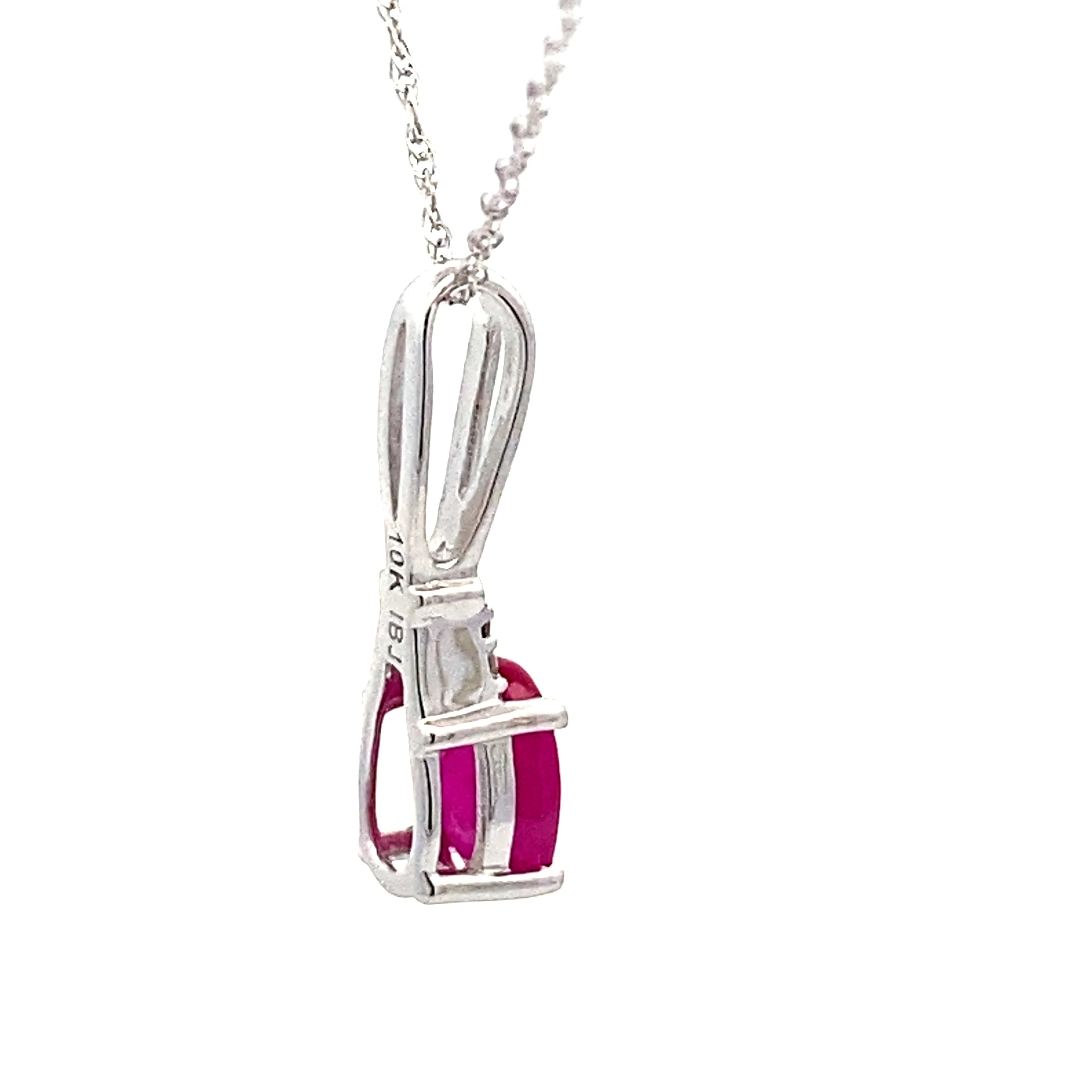 .02ct Ruby Diamond Fashion Pendants 10KT White Gold - Image 5
