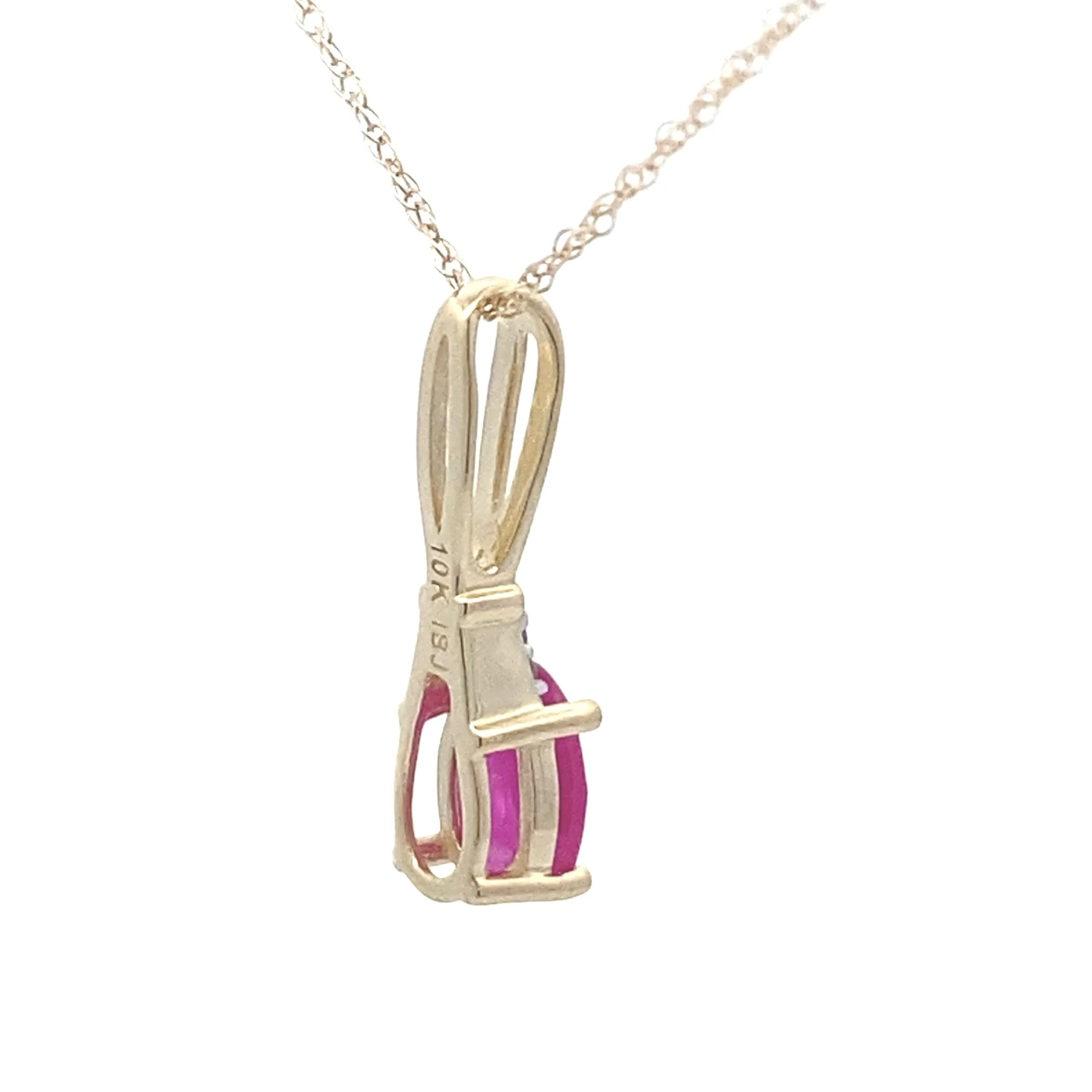 .02ct Ruby Diamond Fashion Pendants 10KT Yellow Gold - Image 5