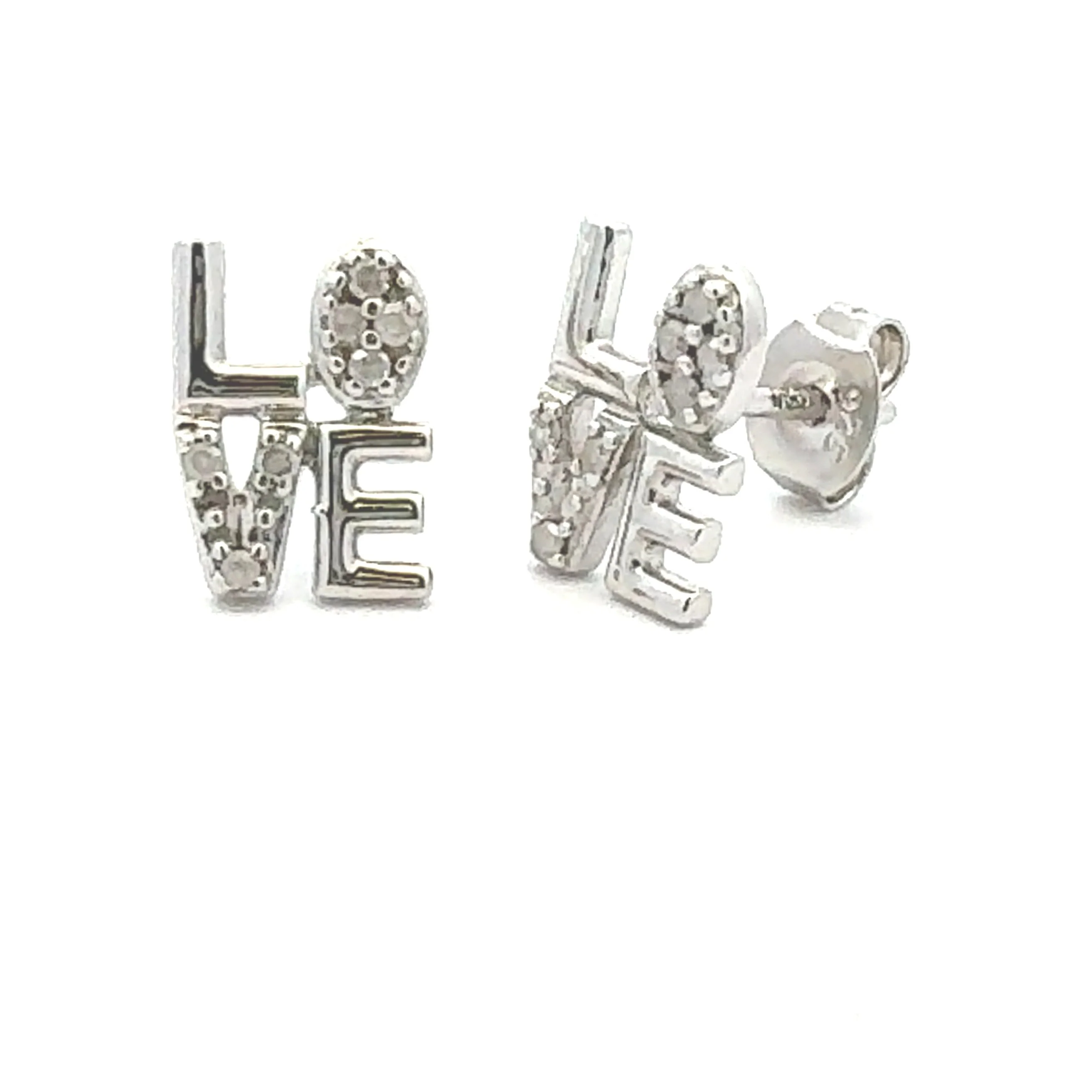 .03ct Diamond Earrings Sterling Silver - Image 2