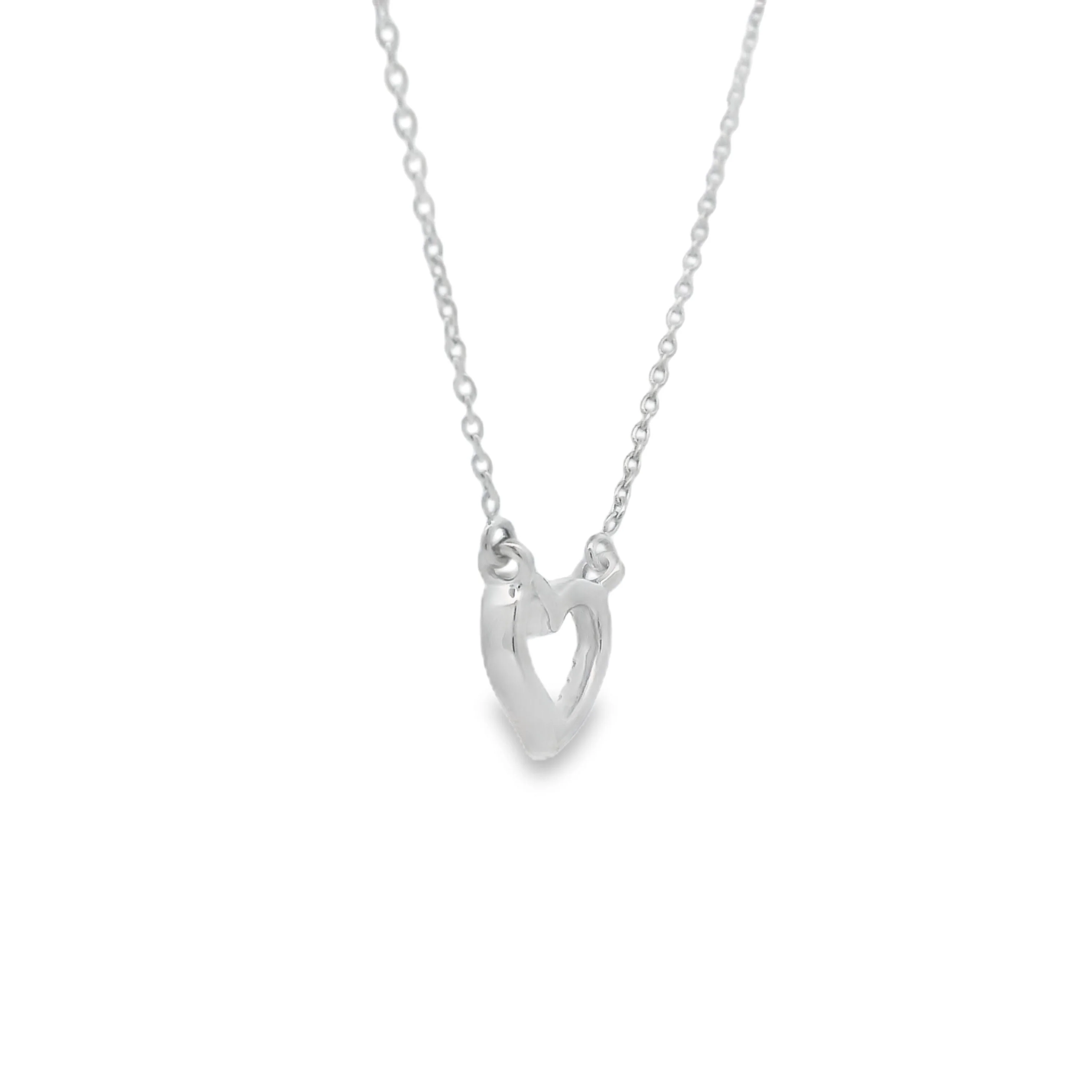 .03ct Diamond Heart Love Pendant 14KT White Gold - Image 2