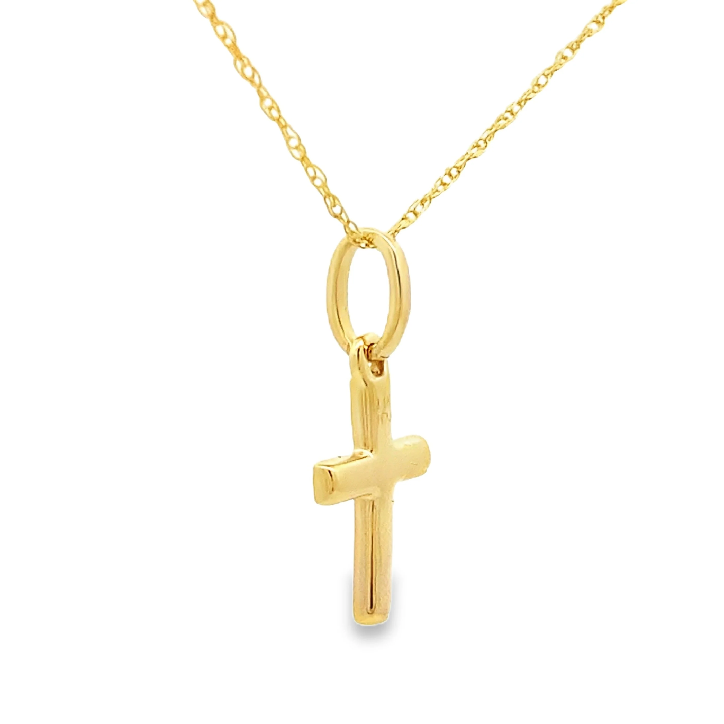 .05ct Diamond Cross Religious Pendant 14KT Yellow Gold - Image 2