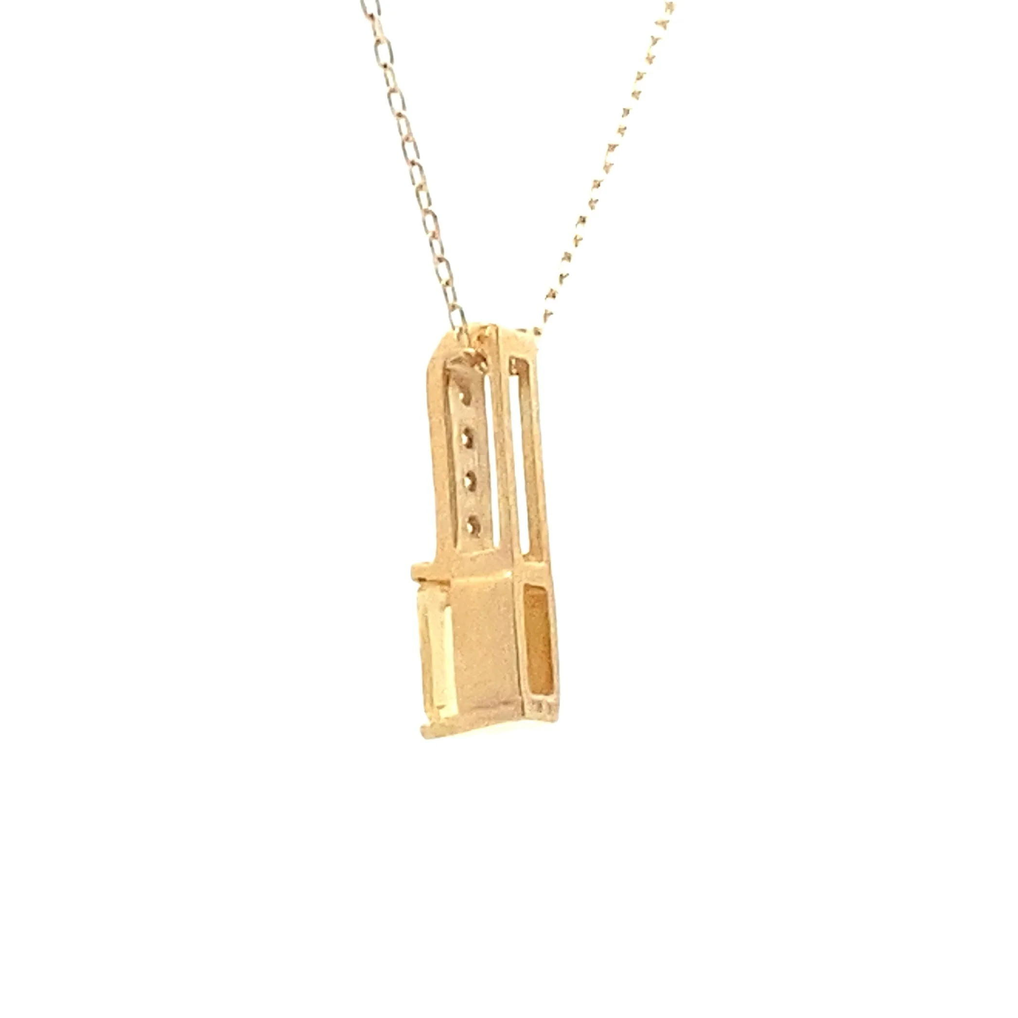 .06ct Citrine Diamond Fashion Pendants 10KT Yellow Gold - Image 2
