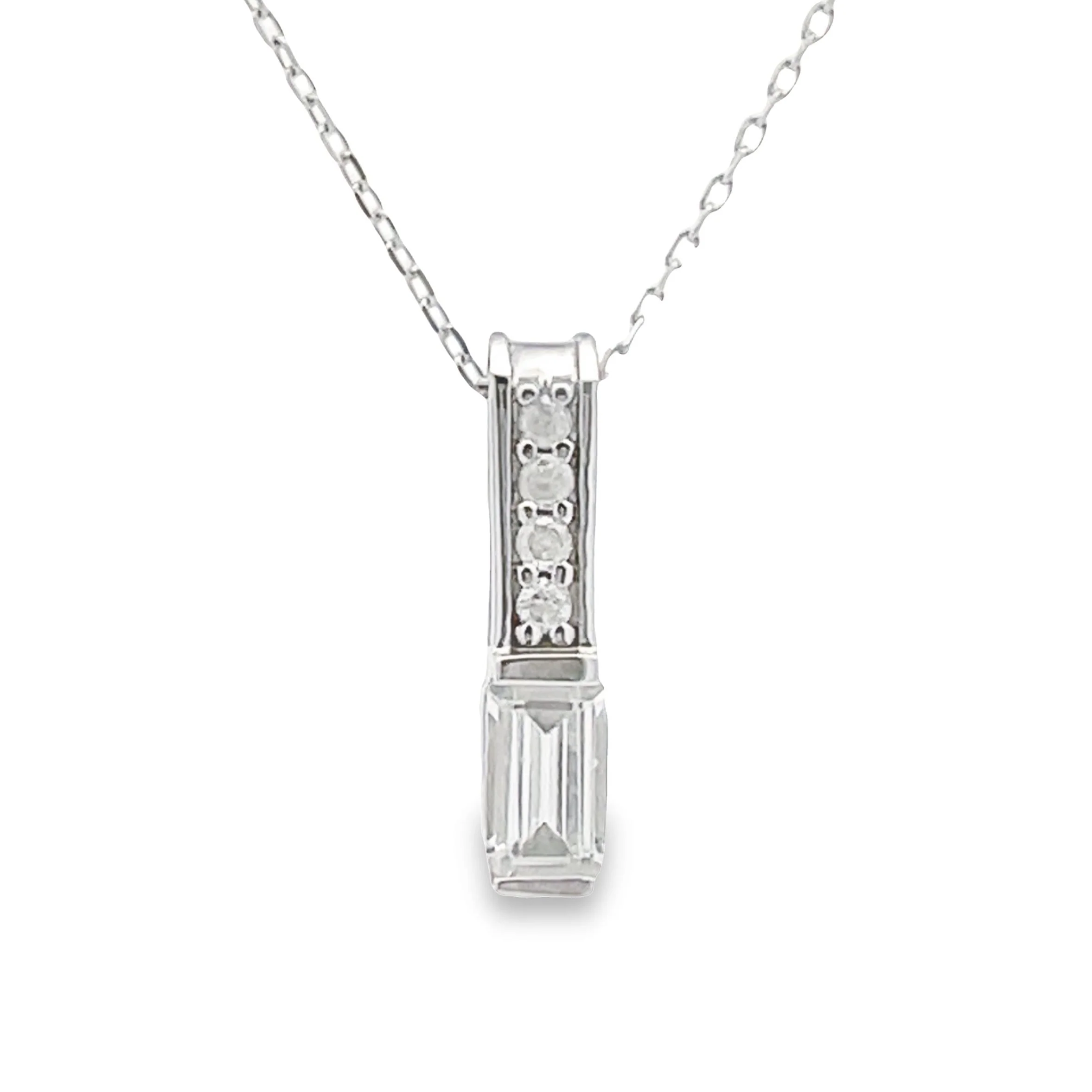 .06ct Zircon Diamond Fashion Pendants 10KT White Gold - Image 4
