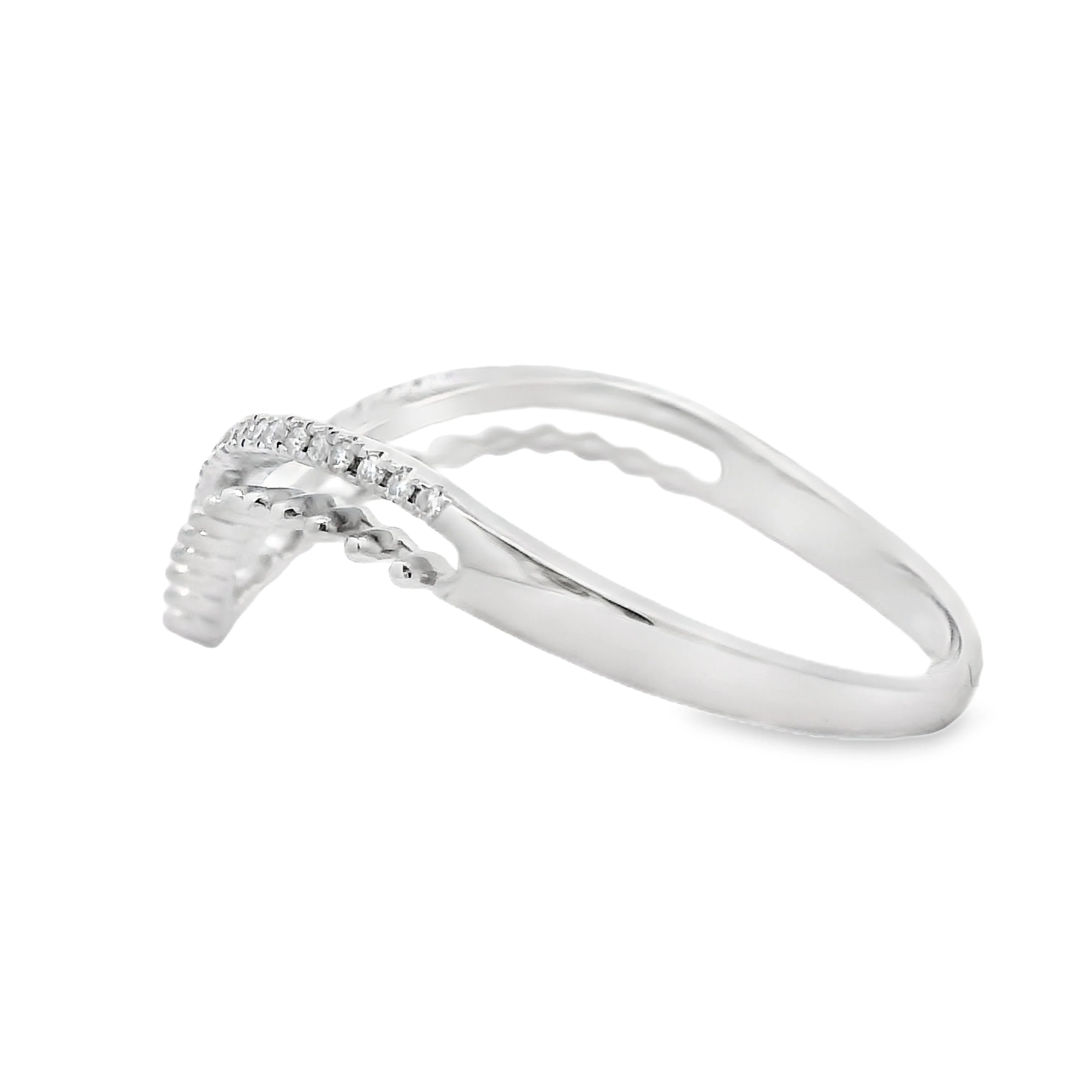 .09ct Diamond Fashion band rings 10KT White Gold - Image 2