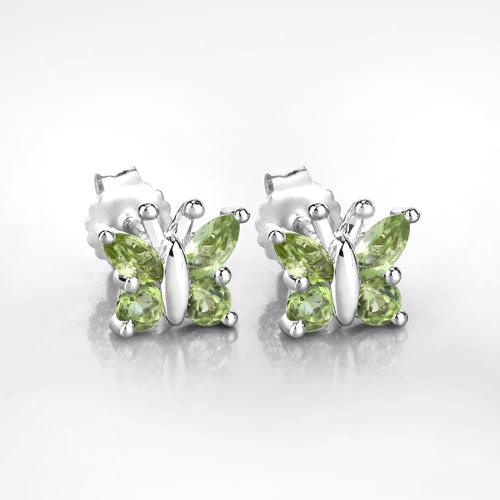 1.00 Carat Genuine Peridot .925 Sterling Silver Earrings - Image 8