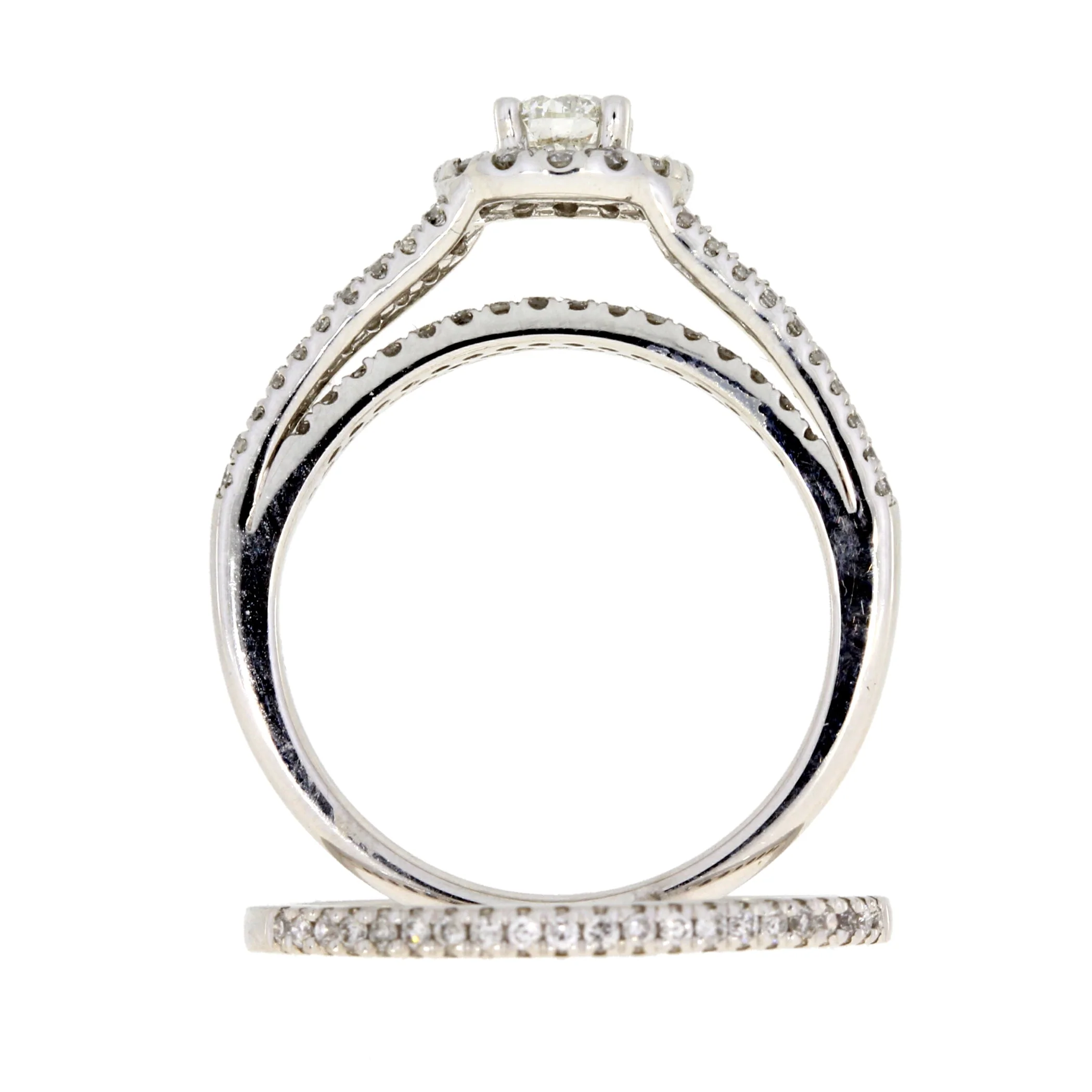 1.00ct Diamond Engagement Ring Set 14KT White Gold - Image 2