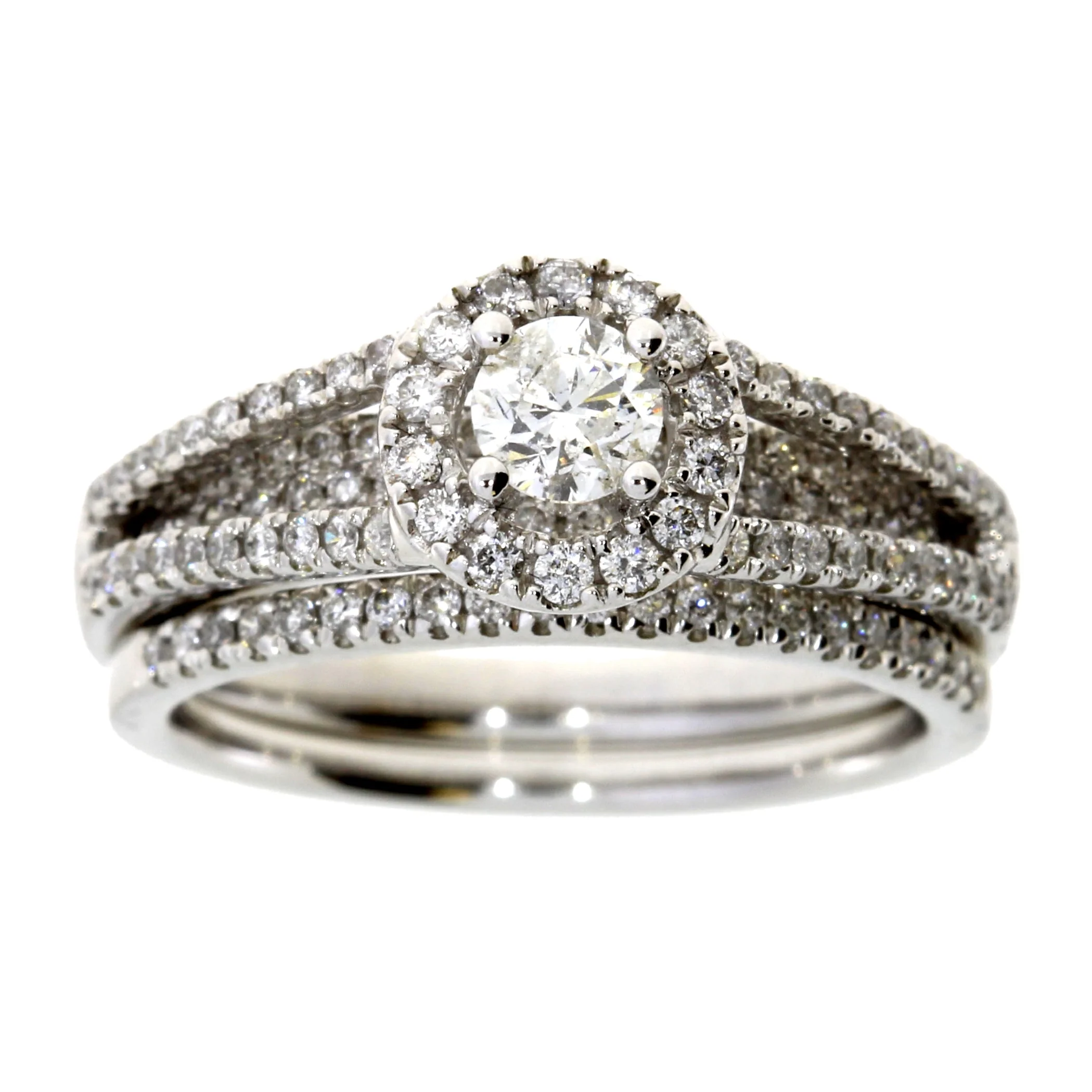1.00ct Diamond Engagement Ring Set 14KT White Gold - Image 4
