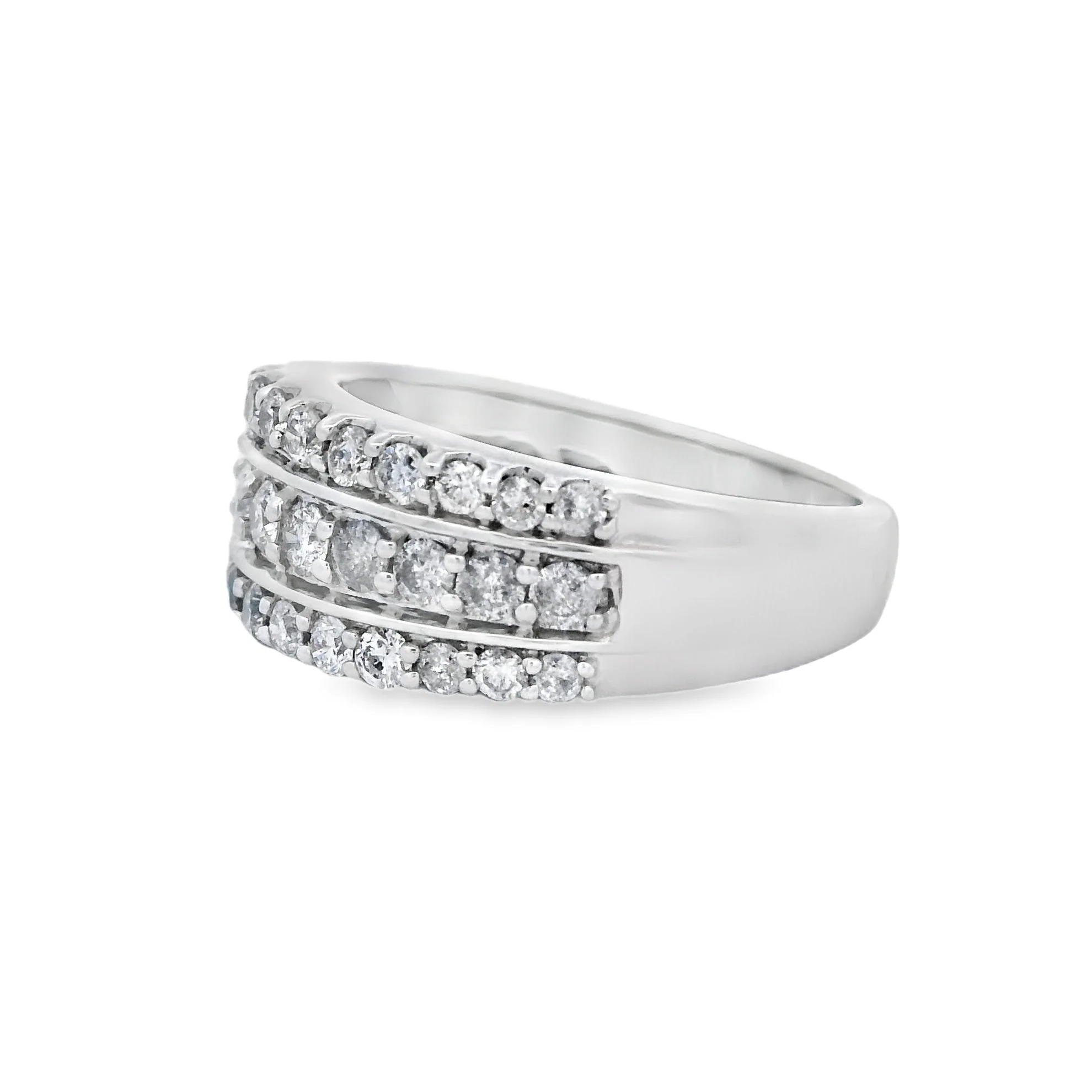 1.00ct Diamond Wedding Band Ring 10KT White Gold - Image 2