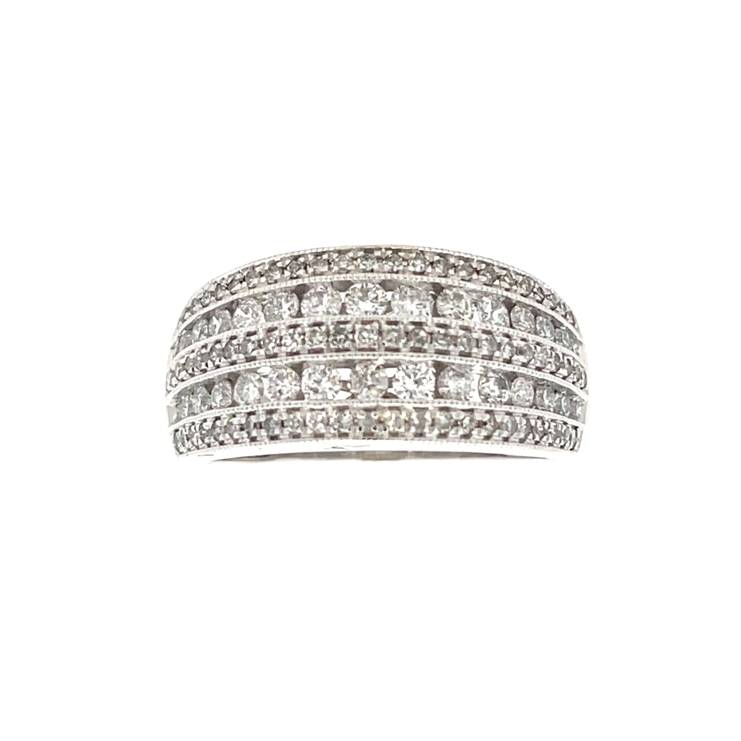 1.00ct Diamond Wedding Band Ring 10KT White Gold - Image 3
