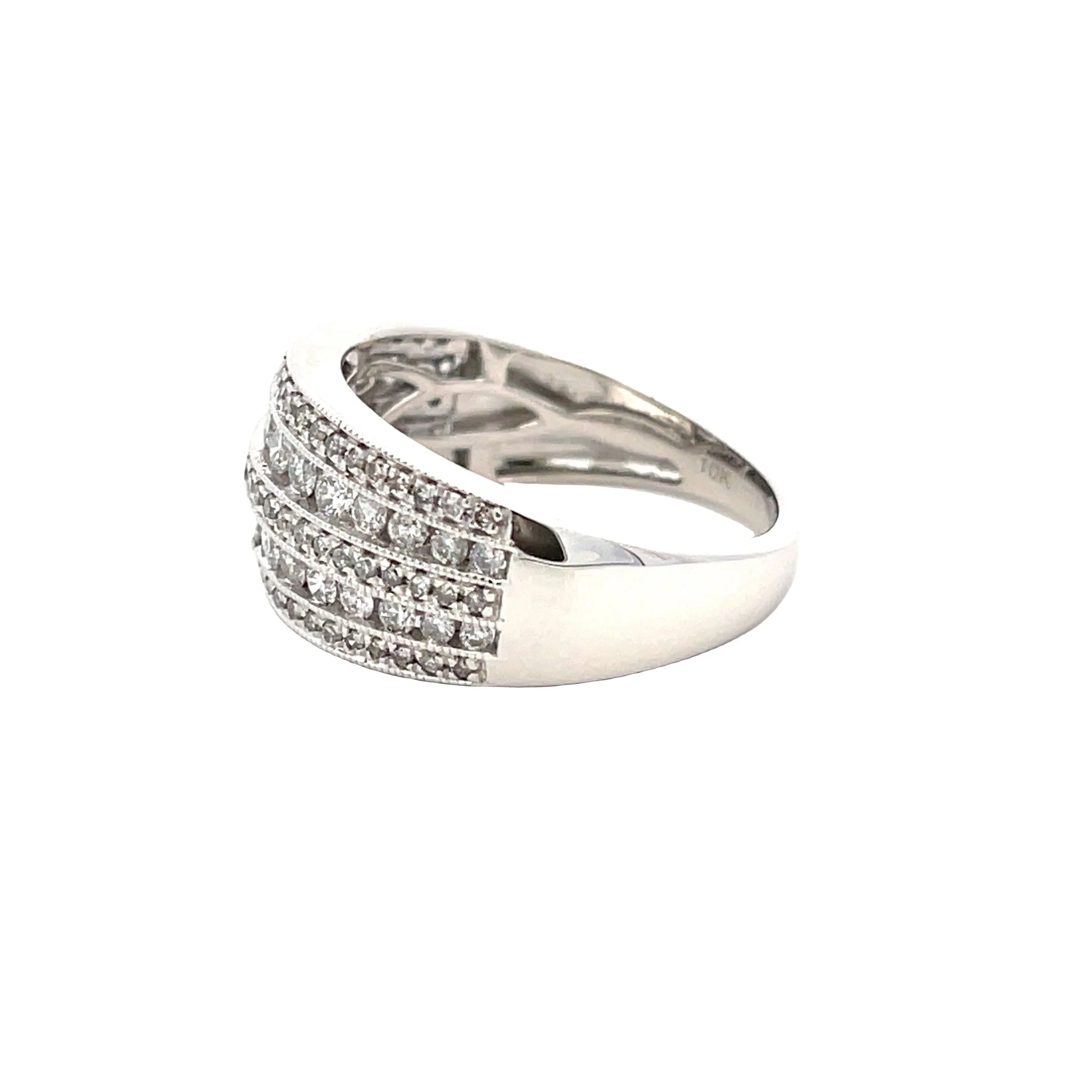 1.00ct Diamond Wedding Band Ring 10KT White Gold - Image 5