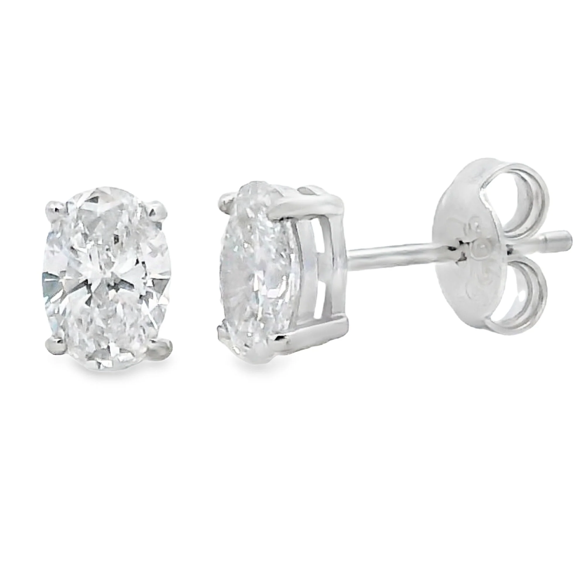 1.00ct Lab Grown Diamond Stud Earrings Sterling Silver
