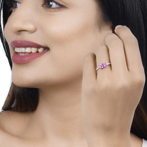 1.02 Carat Genuine Ruby and White Diamond 14K White Gold Ring - Image 15