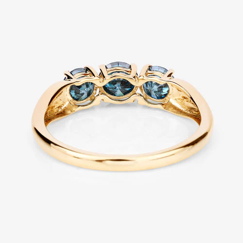 1.03 Carat Genuine Blue Diamond 14K Yellow Gold Ring - Image 13