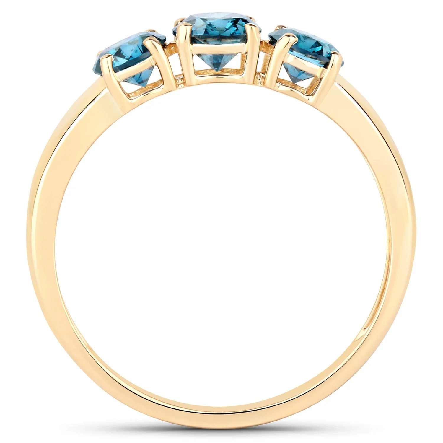 1.03 Carat Genuine Blue Diamond 14K Yellow Gold Ring - Image 2