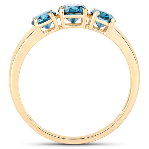 1.03 Carat Genuine Blue Diamond 14K Yellow Gold Ring - Image 6