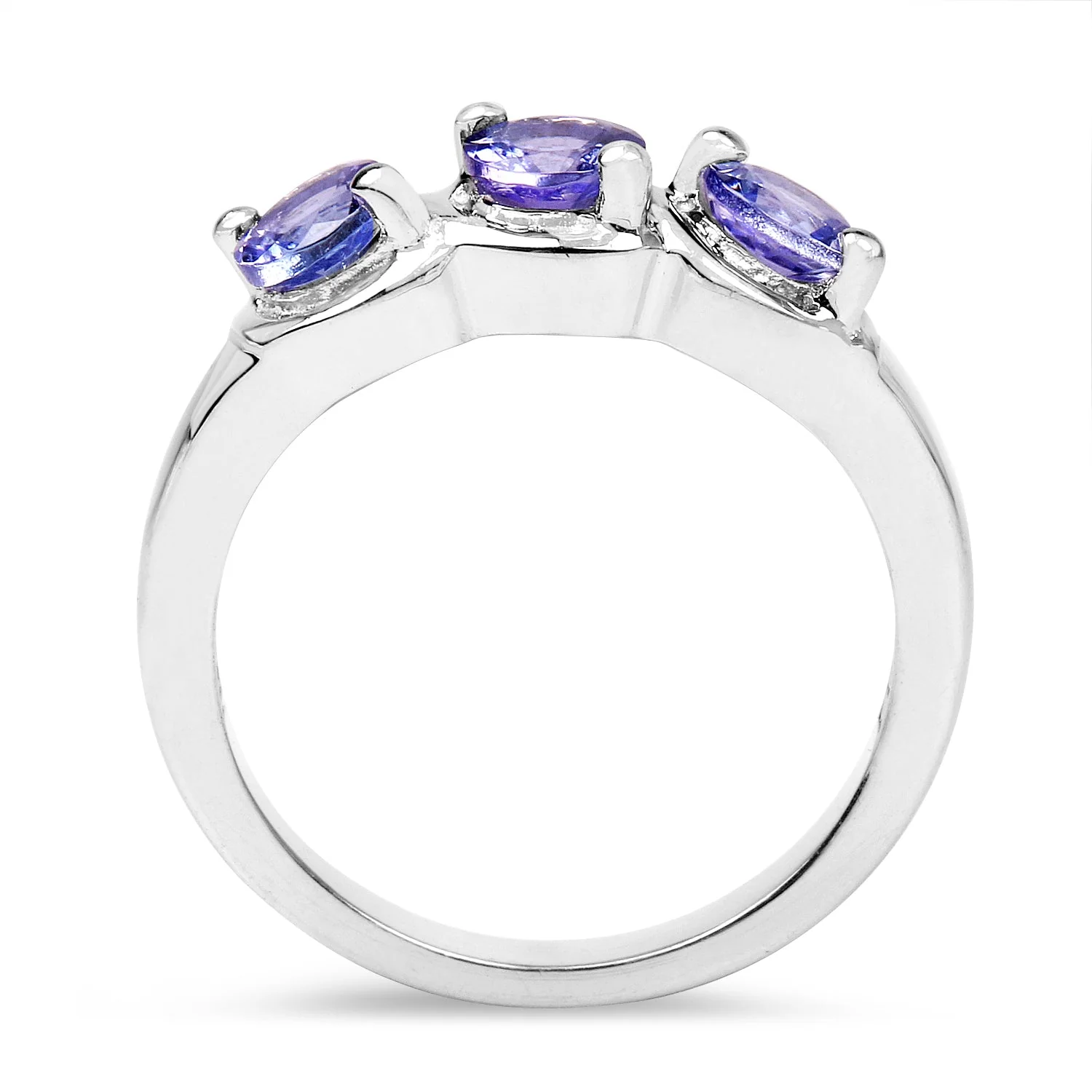 1.05 Carat Genuine Tanzanite .925 Sterling Silver Ring - Image 2