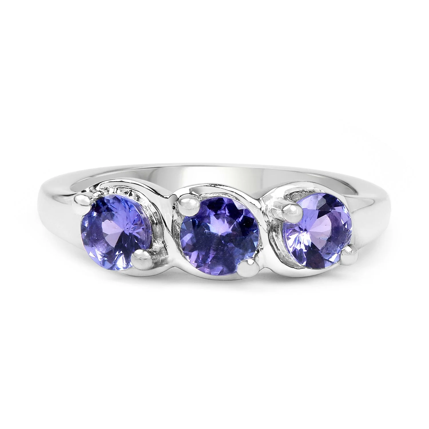 1.05 Carat Genuine Tanzanite .925 Sterling Silver Ring - Image 3