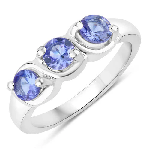 1.05 Carat Genuine Tanzanite .925 Sterling Silver Ring - Image 4
