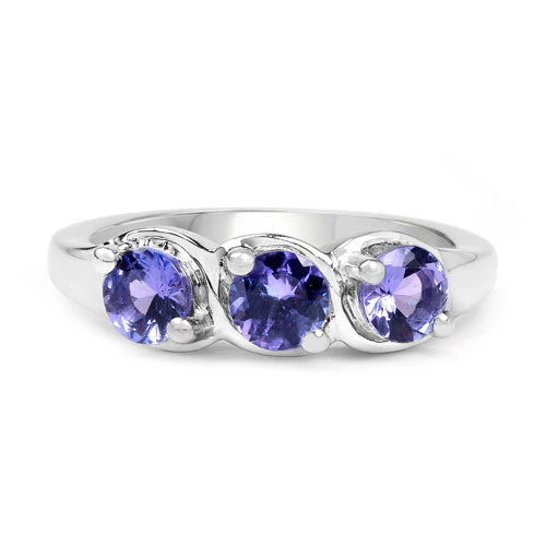 1.05 Carat Genuine Tanzanite .925 Sterling Silver Ring - Image 6