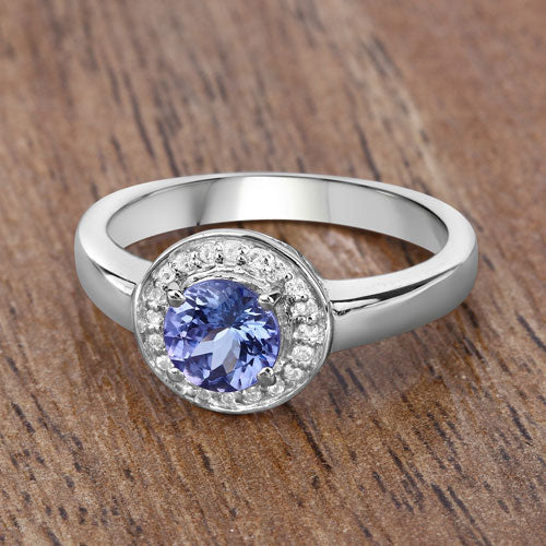 1.05 Carat Genuine Tanzanite and White Topaz .925 Sterling Silver Ring - Image 14