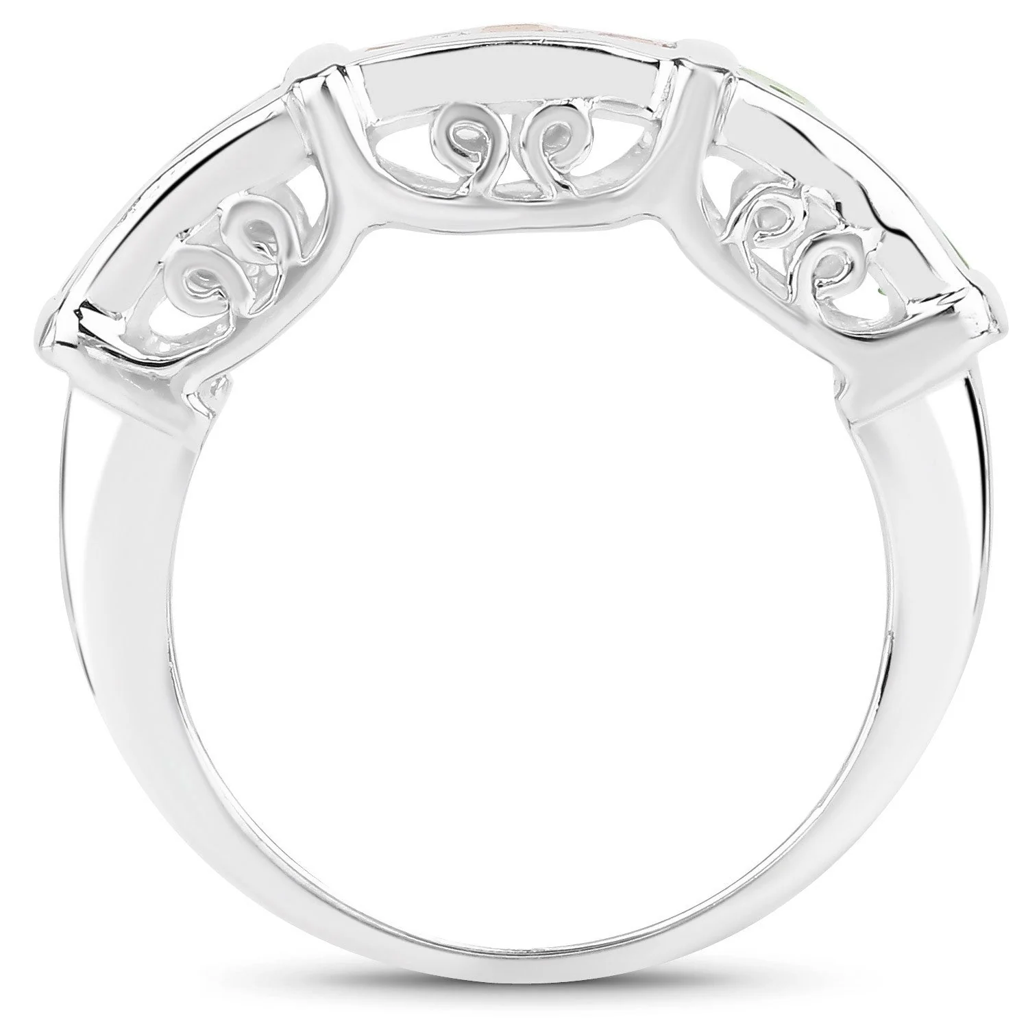 1.08 Carat Genuine Multi Sapphire .925 Sterling Silver Ring - Image 2