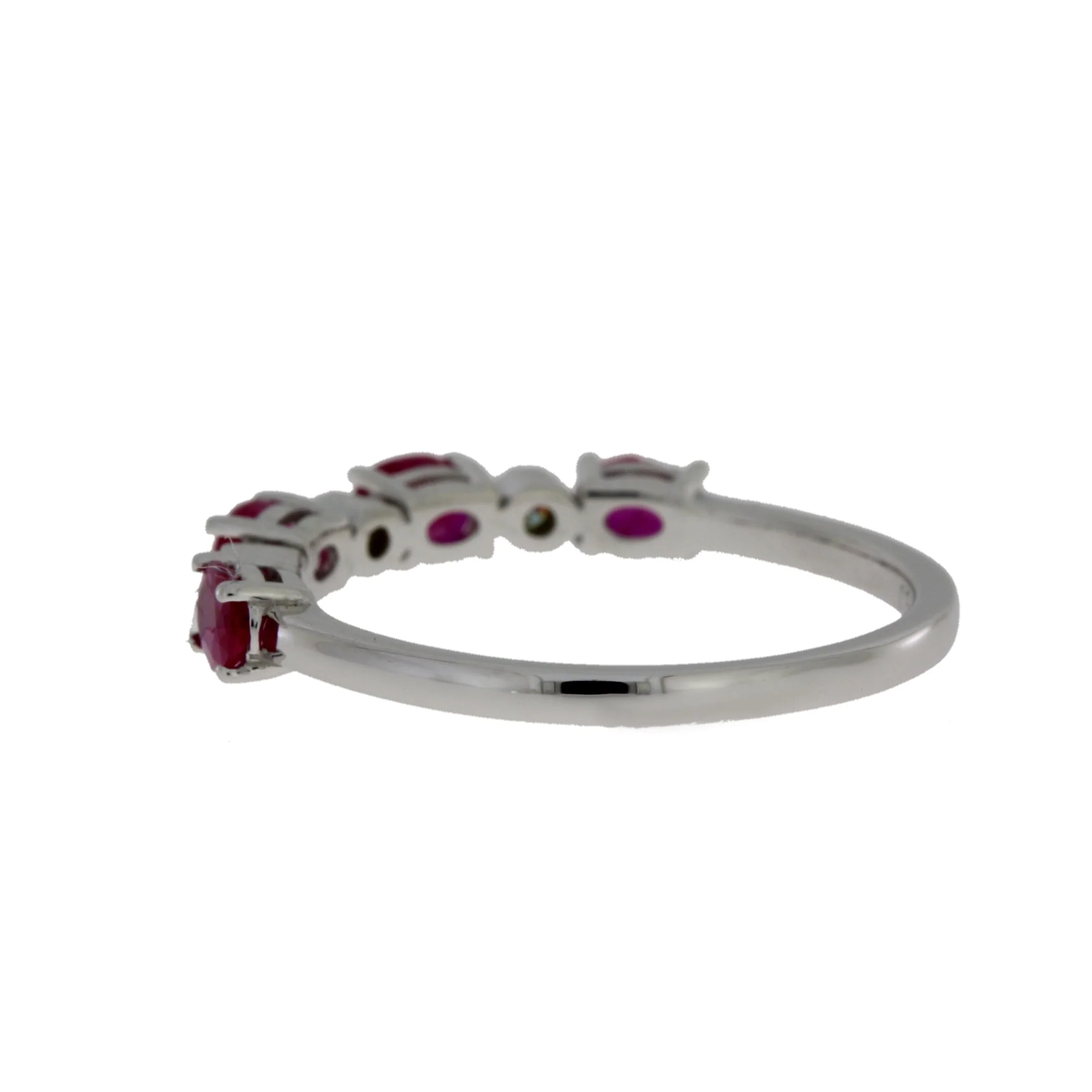 1.08ct Ruby Diamond Fashion band rings 14KT White Gold - Image 6