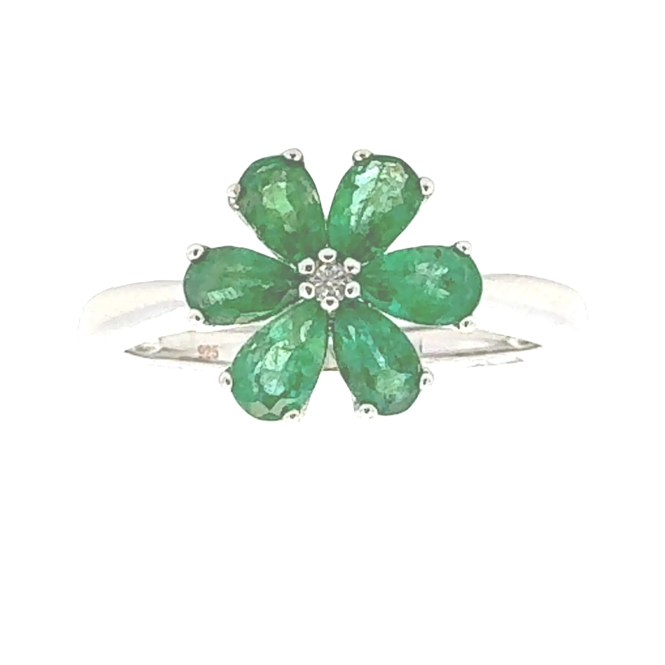1.14ct Emerald Zircon Ring Sterling Silver - Image 3