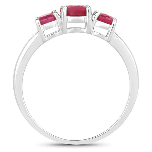 1.15 Carat Genuine Ruby 14K White Gold Ring - Image 6