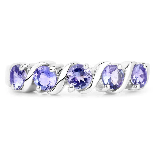 1.15 Carat Genuine Tanzanite .925 Sterling Silver Ring - Image 3