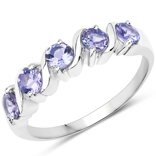 1.15 Carat Genuine Tanzanite .925 Sterling Silver Ring - Image 4