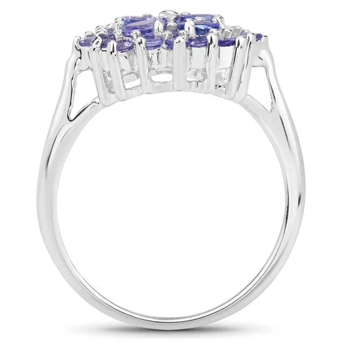 1.16 Carat Genuine Tanzanite .925 Sterling Silver Ring - Image 2