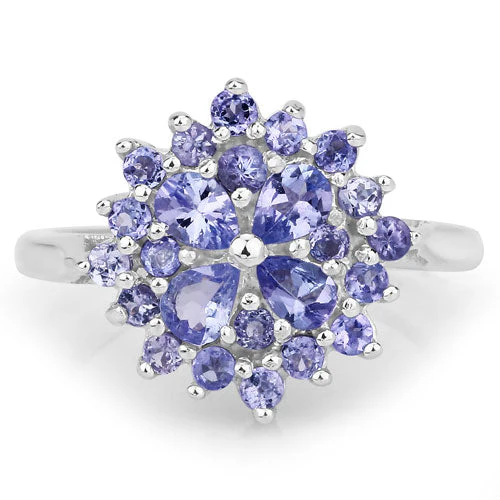 1.16 Carat Genuine Tanzanite .925 Sterling Silver Ring - Image 3