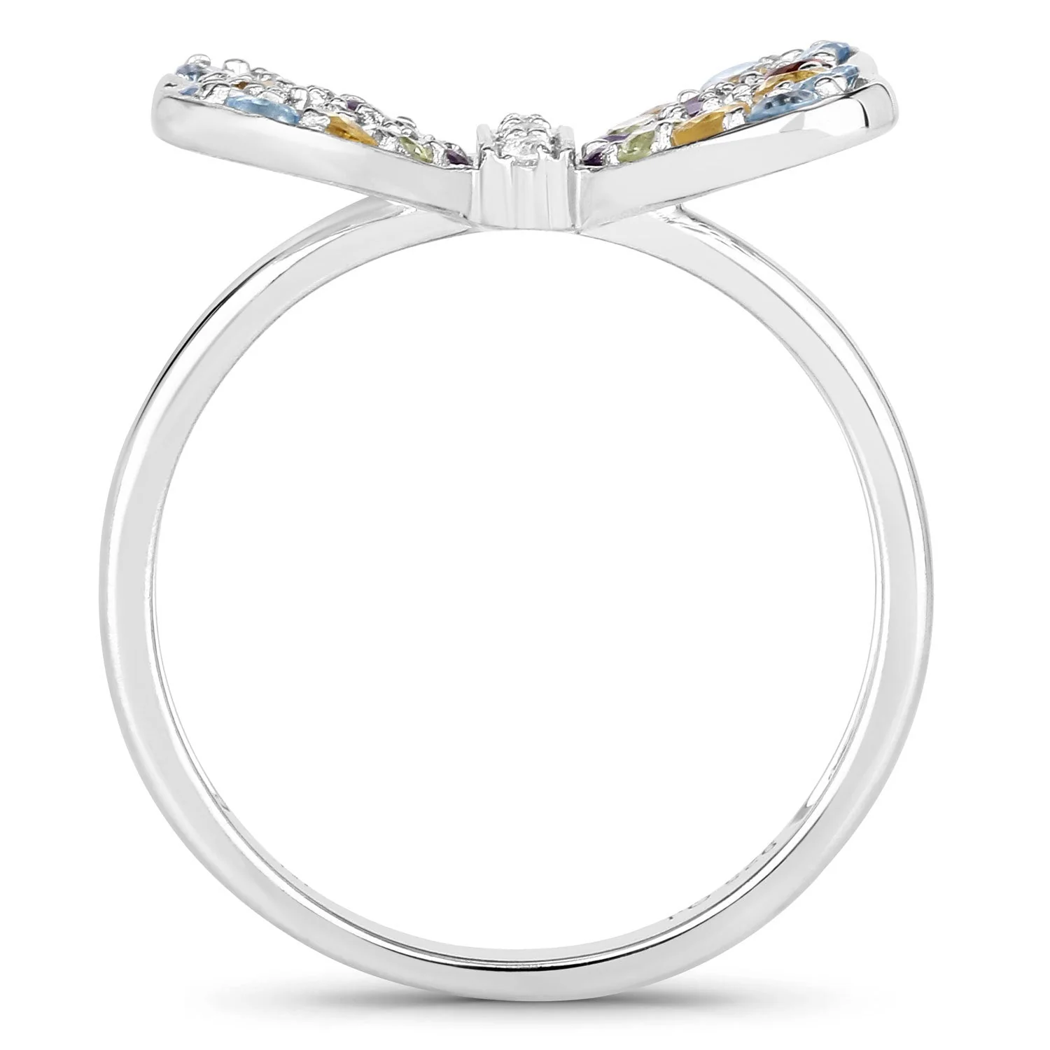 1.18 Carat Genuine Multi Stones .925 Sterling Silver Ring - Image 2