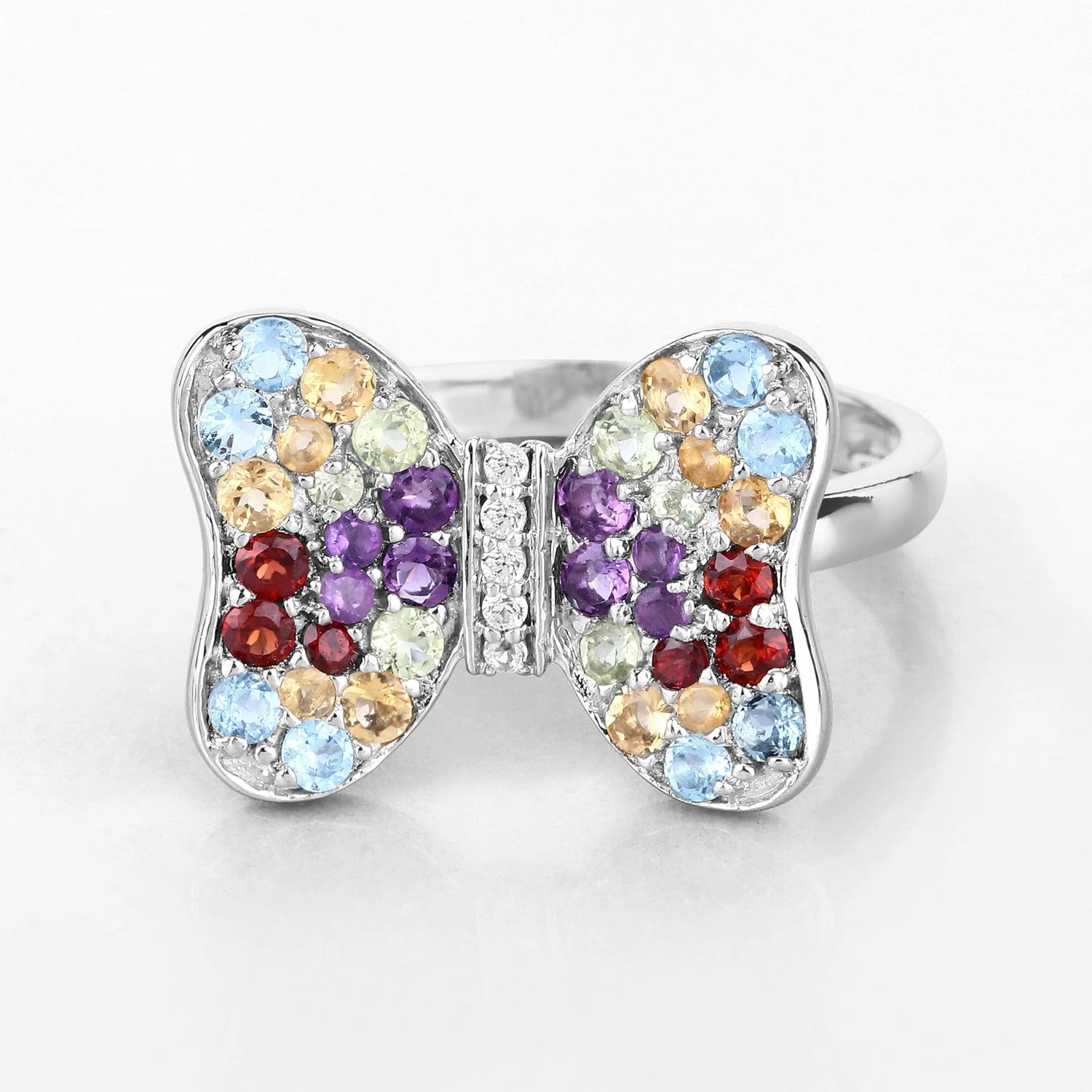 1.18 Carat Genuine Multi Stones .925 Sterling Silver Ring - Image 4