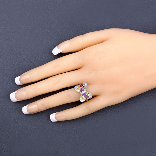 1.18 Carat Genuine Multi Stones .925 Sterling Silver Ring - Image 9
