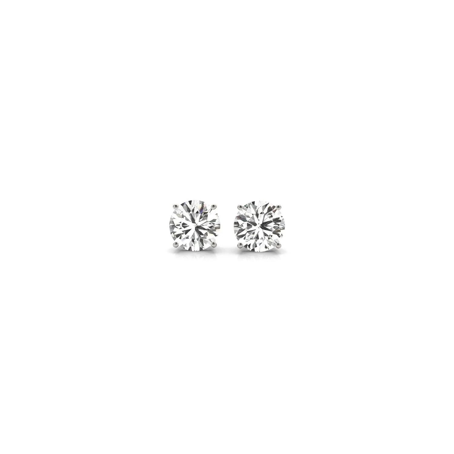 1/2 cttw Lab Grown Round Diamond Stud Earrings 14k White Gold (G/VS2) - Image 5