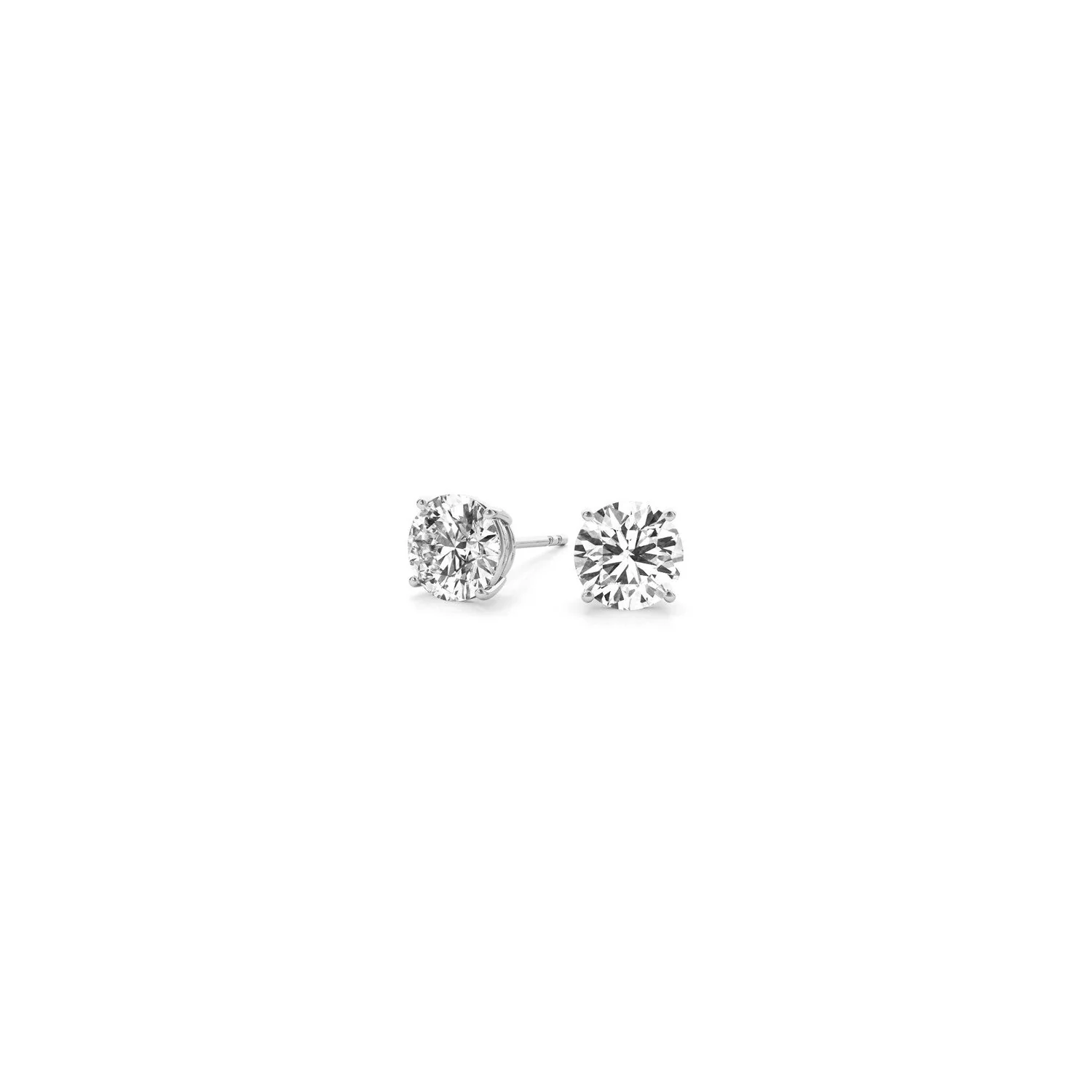 1/2 cttw Lab Grown Round Diamond Stud Earrings 14k White Gold (G/VS2) - Image 7