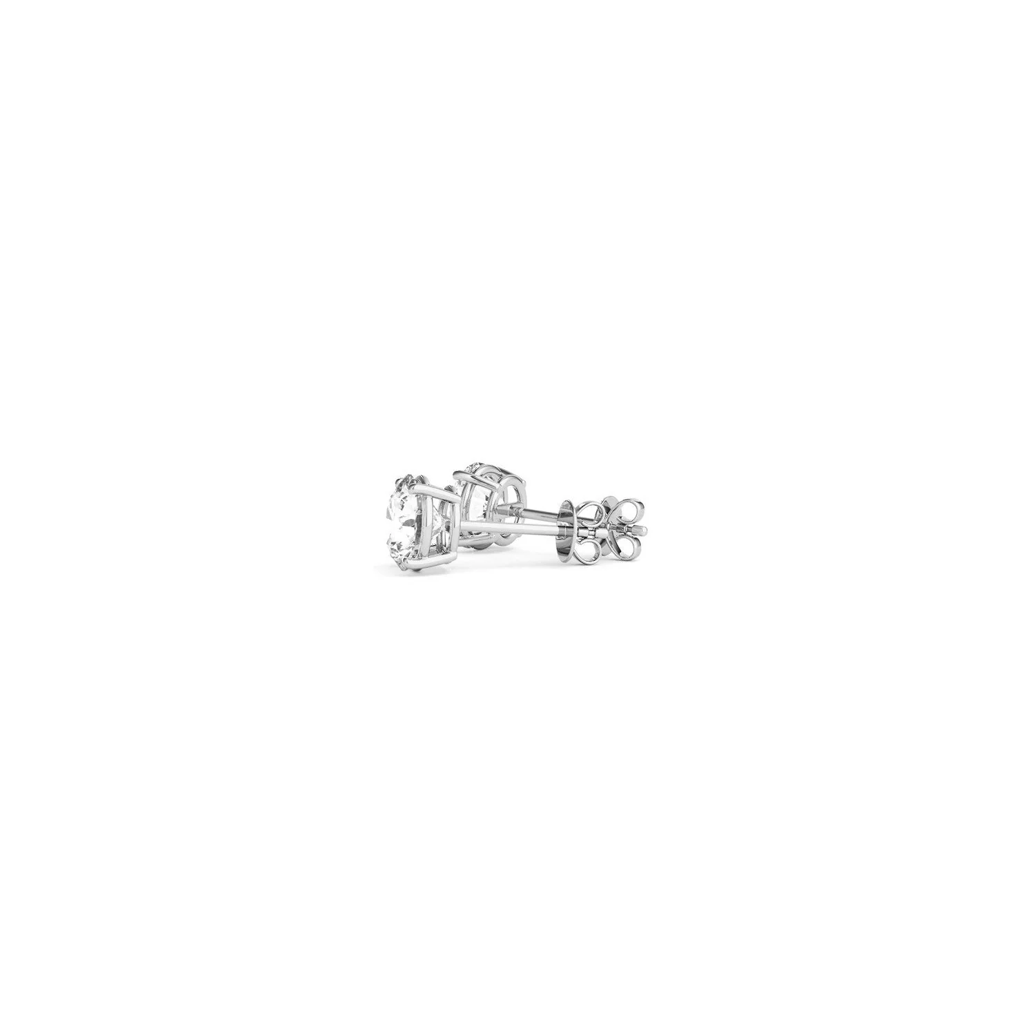 1/2 cttw Lab Grown Round Diamond Stud Earrings 14k White Gold (G/VS2) - Image 8